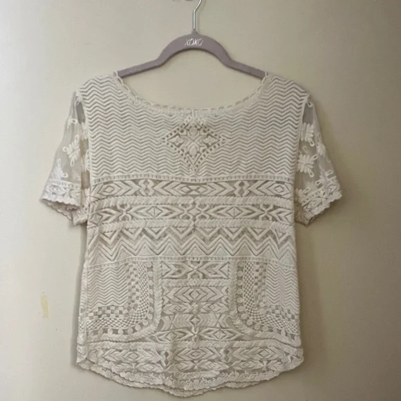 Meadow Rue Cream Embroidered Blouse - Picture 3 of 7